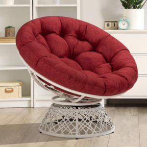 Bme 40" Ergonomic Wicker Papasan Chair with Soft Thick Density Fabric Cushion