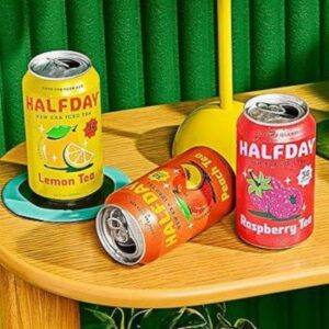 Halfday Prebiotic Iced Tea Lemon, Peach & Raspberry Variety Pack, Supports Digestive & Gut Health, Plant Fiber & Prebiotics, Low Sugar, 35 Calories, Natural Caffeine, Gluten Free,